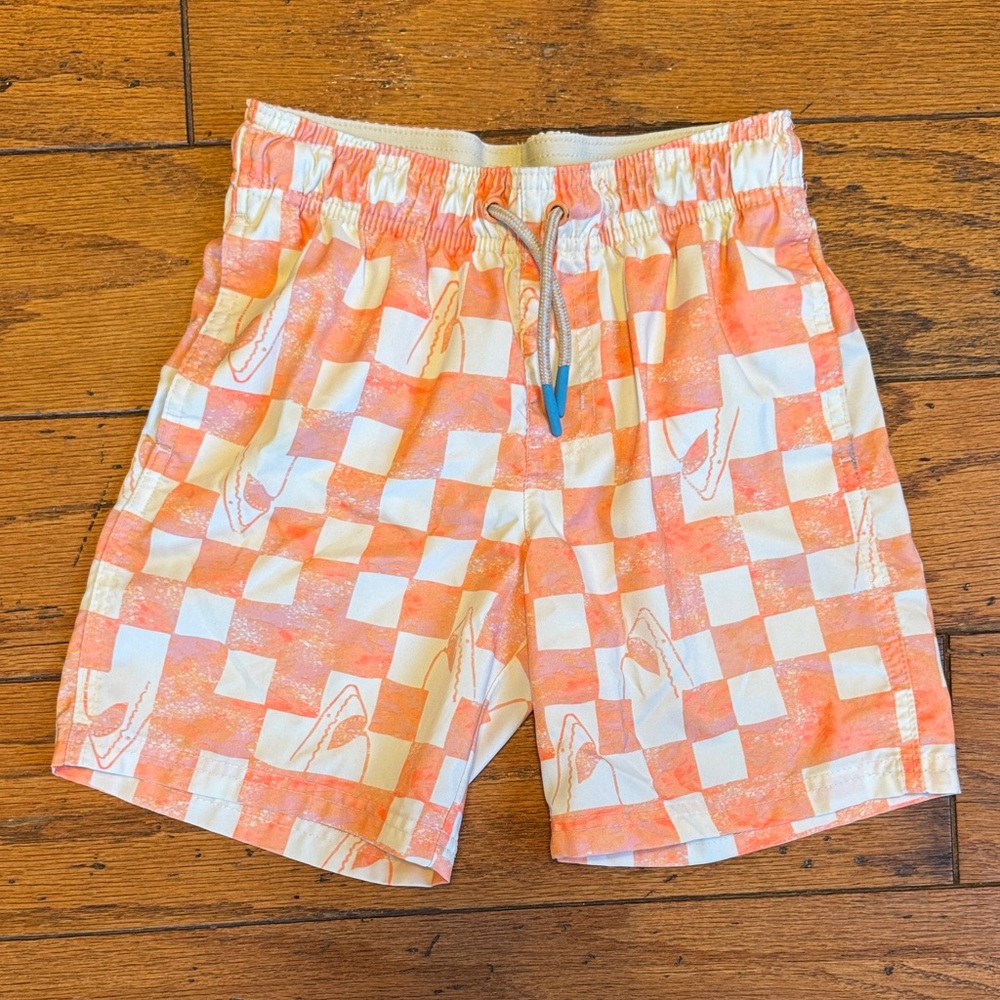 Cat & Jack Checkerboard Shark Print Swim Trunks
